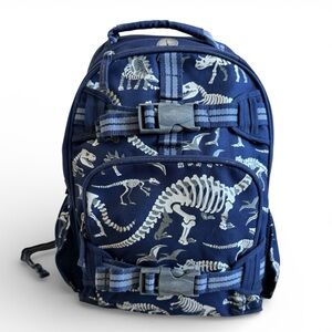 Pottery Barn Kids Dino Skeleton Backpack School Travel Bag Blue Small
